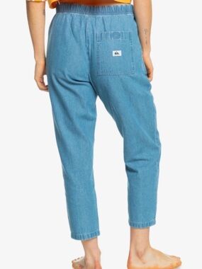 Quiksilver Womens 2 Free Spirits beach chambray Elasticated XS mom jeans pants